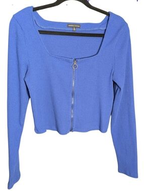 Kendall & Kylie Royal Blue Ribbed Blouse XL